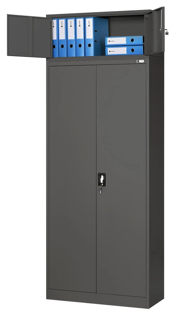 Nadstawka do szafy EWA, 900 x 380 x 400 mm, antracytowa