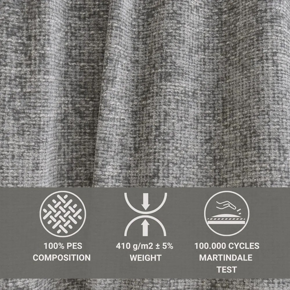 Szary rozkładany/ze schowkiem narożnik z tkaniny szenilowej (prawostronny/w kształcie litery L) Tonga – Maison de Rêve