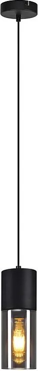 NETTLIFE Wisząca czarna lampa wisząca E27 kuchenna czarne szkło metal 1 nowoczesna żarówka przemysłowa