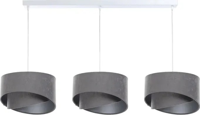 Szara asymetryczna lampa wisząca nad stół - 3X S501 H1-K59