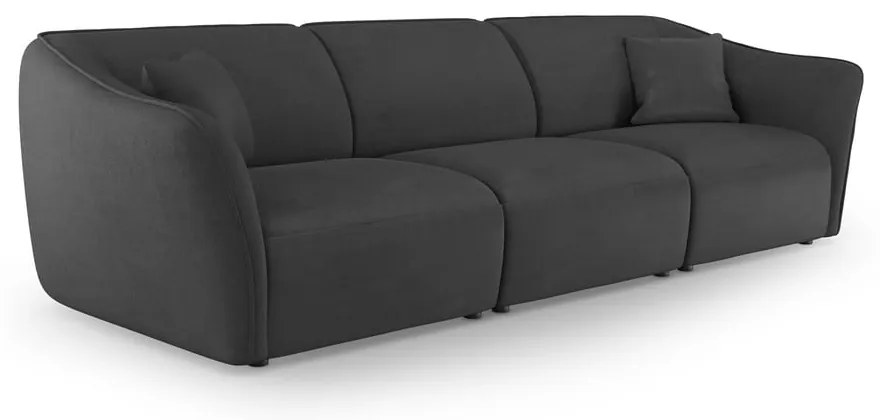 Ciemnoszara sofa z materiału bouclé 292 cm Tokyo – Cosmopolitan Design