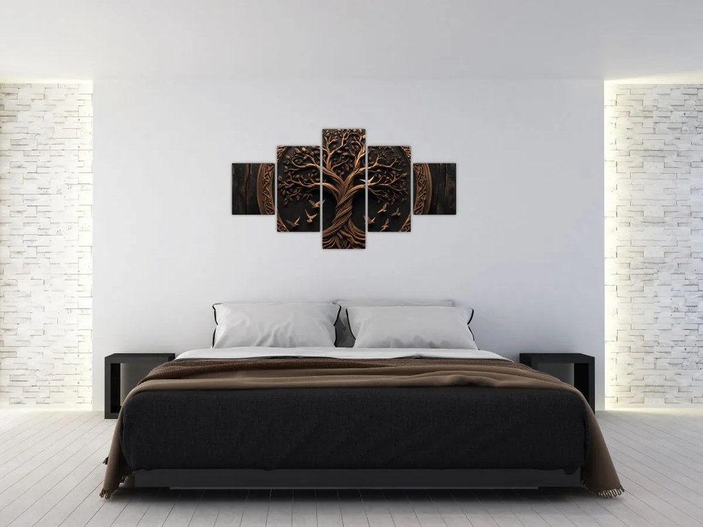 Obraz – Drewniane drzewo życia (125x70 cm)