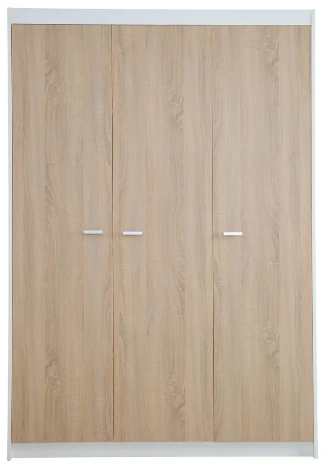 Biało-naturalna szafa dziecięca w dekorze dębu 131x190 cm Gabriella – Roba