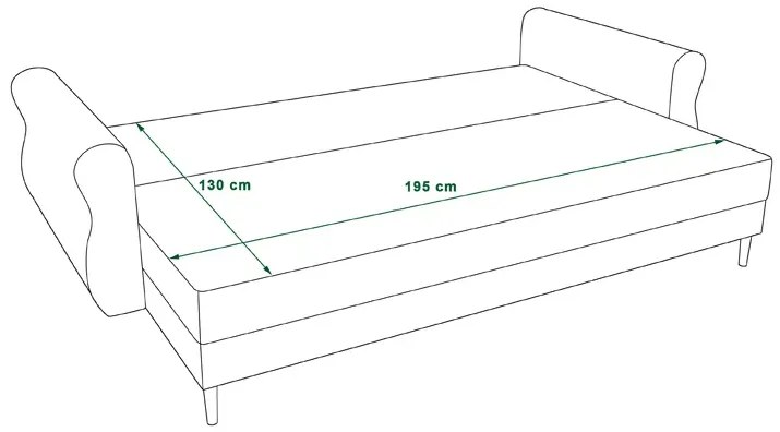 Zielona kanapa z funkcją spania Molden 30X