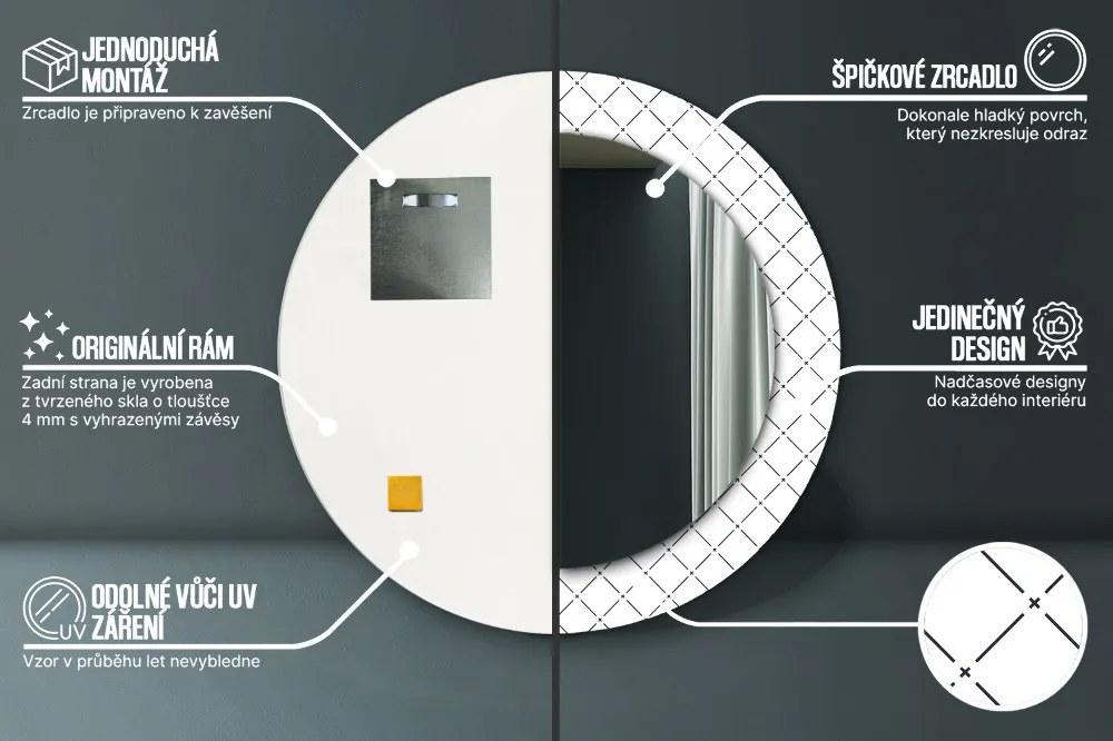 Poprzeczne linie Lustro dekoracyjne okrągłe