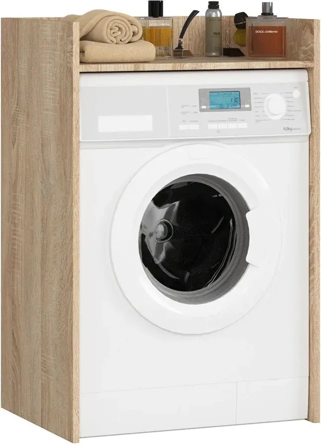 Minimalistyczna szafka nad pralkę dąb sonoma H2-R09