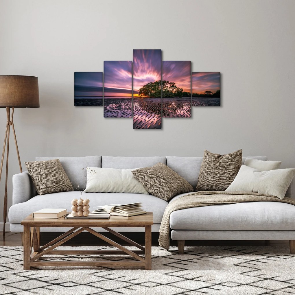 Obraz drzewa na plaży (125x70 cm)