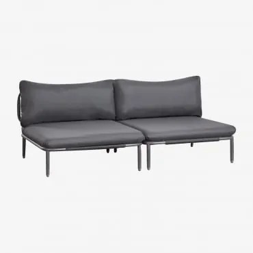 Sofa Modułowy Ogrodowy 2-częściowy Ze Stali Roubly Grafitowa Szarość - Sklum