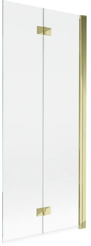 Mexen Mist parawan nawannowy 2-skrzydłowy prawy 80 x 150 cm, transparent, złoty - 8A9-080-002-50-00-P