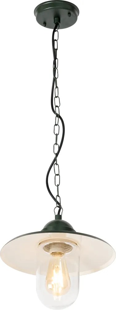 Nowoczesna lampa wisząca zewnętrzna ciemnozielona IP44 - Kansas