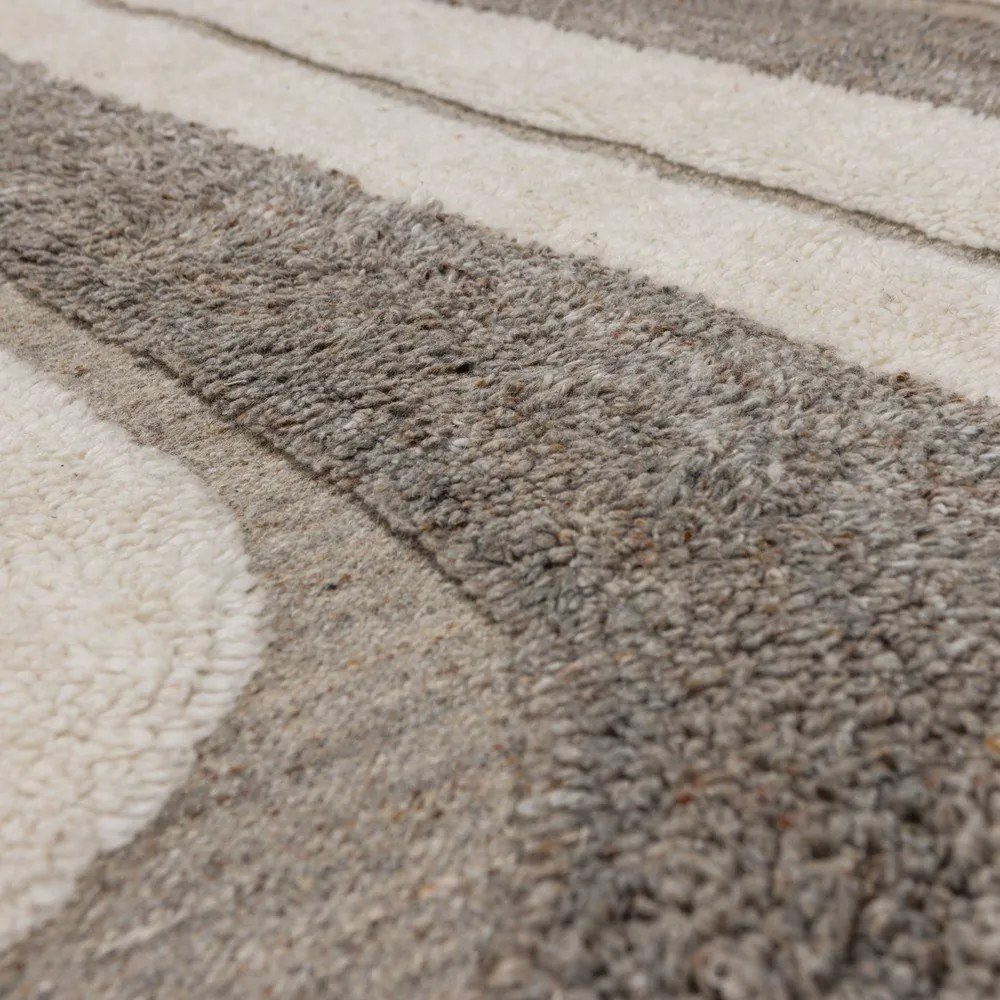 Szaro-beżowy dywan z mieszanki wełny 170x240 cm Moro – WOOOD