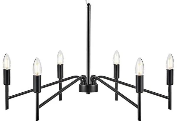 Czarna lampa wisząca Markslöjd Monarch, ø 70 cm