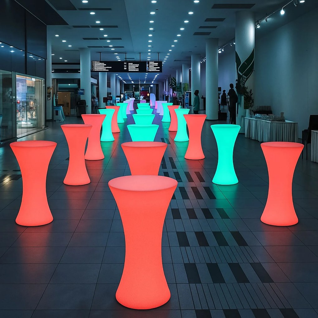 Podświetlany stolik koktajlowy LED, 110 x 58 cm
