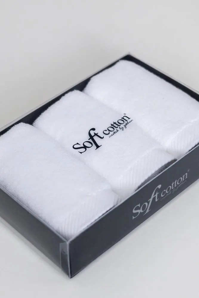 Zestaw podarunkowy małych ręczników MICRO COTTON, 3 szt Biały