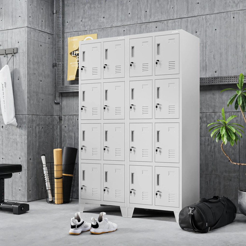 Szafa skrytkowa socjalna BHP szara podwójna: ROBERT 2 Plus