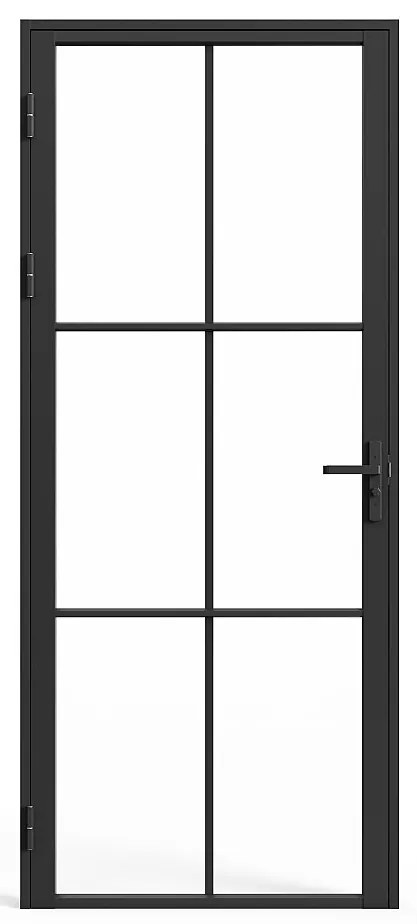 Drzwi kompletne dwustronne z aluminium i szkła hartowanego - wys. 204 x szer. 73 cm - SEROTO