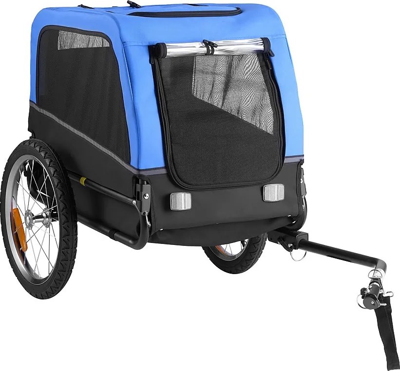 Przyczepa rowerowa SucceBuy dla Psa, Obciążenie 30 kg, Nosiciel dla Zwierząt Domowych z Rowerów, Rama Składana Łatwa z Kołem do Szybkiego Zwalniania, Reflektor