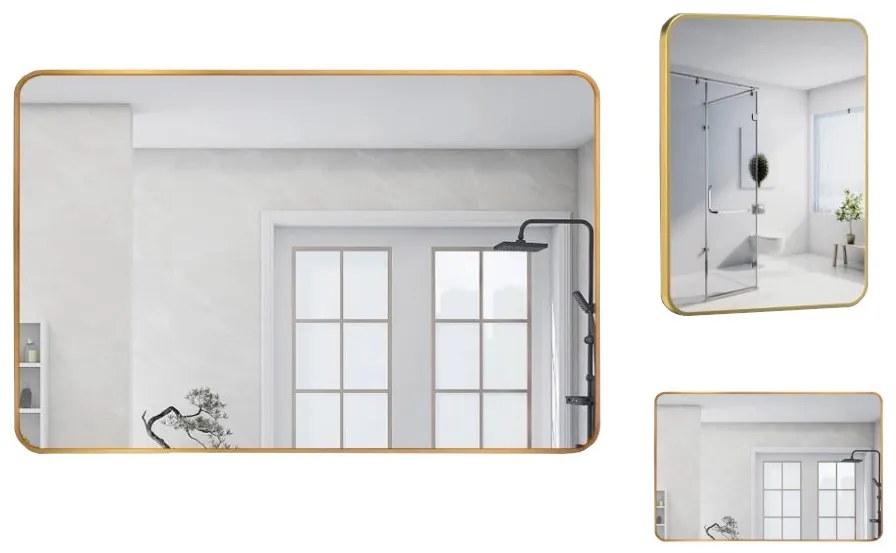 Lustro LOFT 60x80cm złote  FX-05 ścienne łazienkowe do salonu sypialni loftowe Industrialne minimalistyczne