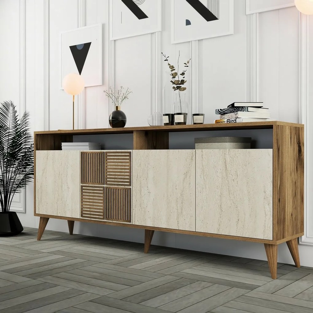 Szafka Milan 2 Walnut and Travertine