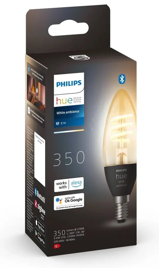 Inteligentna żarówka filamentowa z gwintem E14, 5 W White ambiance – Philips Hue