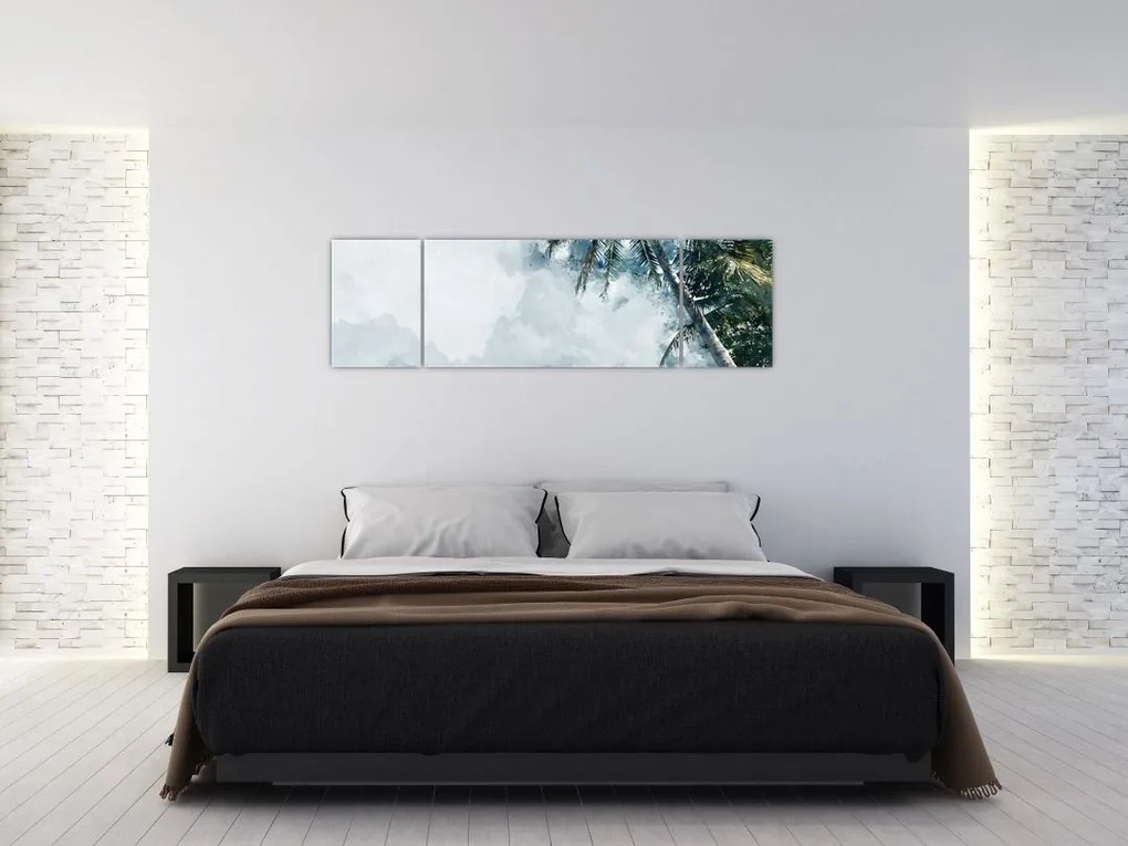 Obraz palmy nad morzem (170x50 cm)