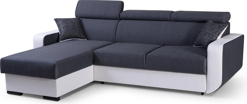 Masseno Narożnik PALAZZO z funkcją spania i pojemnikiem na pościel Narozniki L, Rozkładana sofa - Szary, INARI 94+MADRYT 920