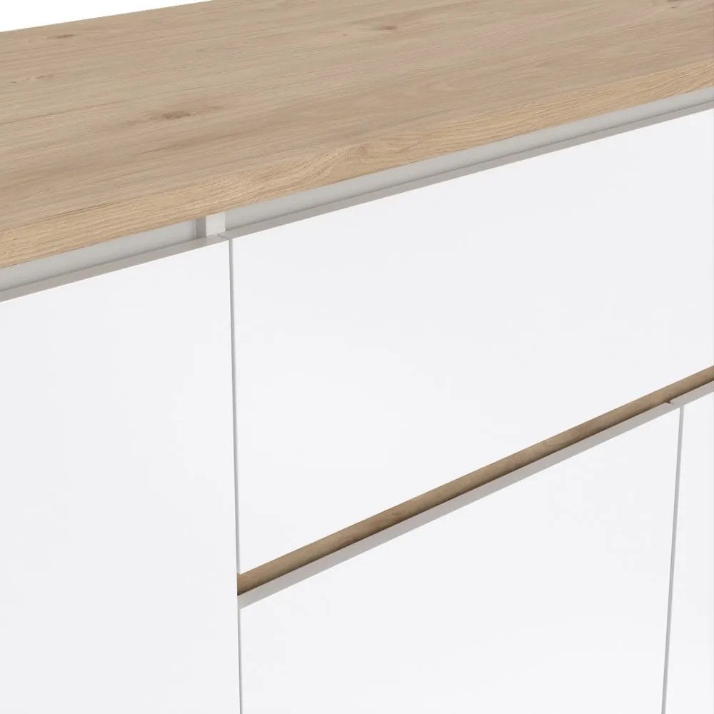 Biało-naturalna komoda w dekorze dębu 197x84x48 cm Next – Tvilum
