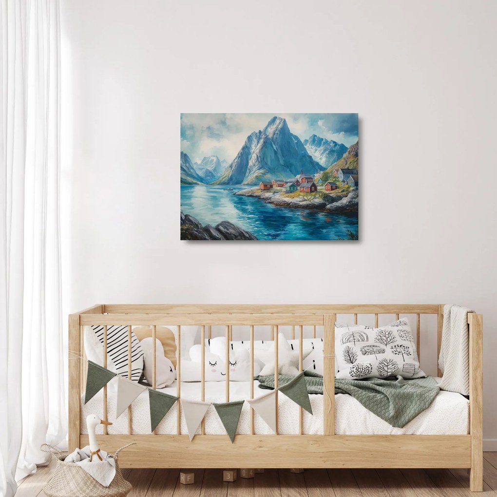 Obraz na szkle - Norweskie miasteczko (70x50 cm)