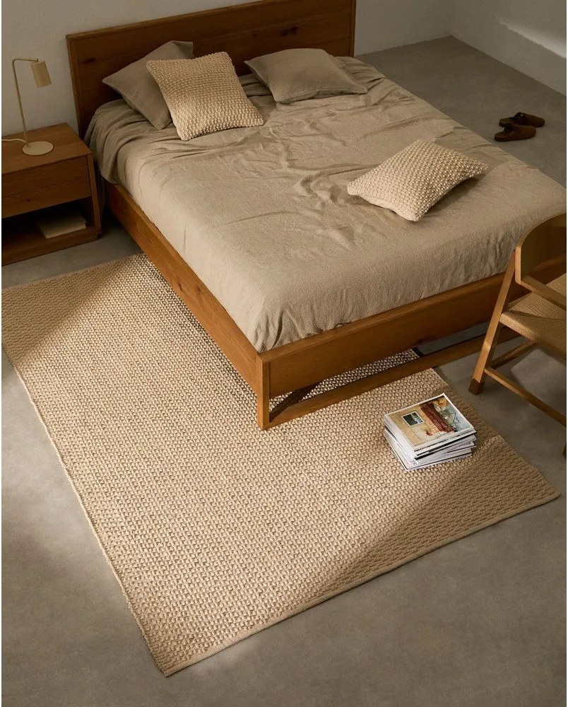 Kremowy dywan z mieszanki bawełny tkany ręcznie 160x230 cm Mascarell – Kave Home