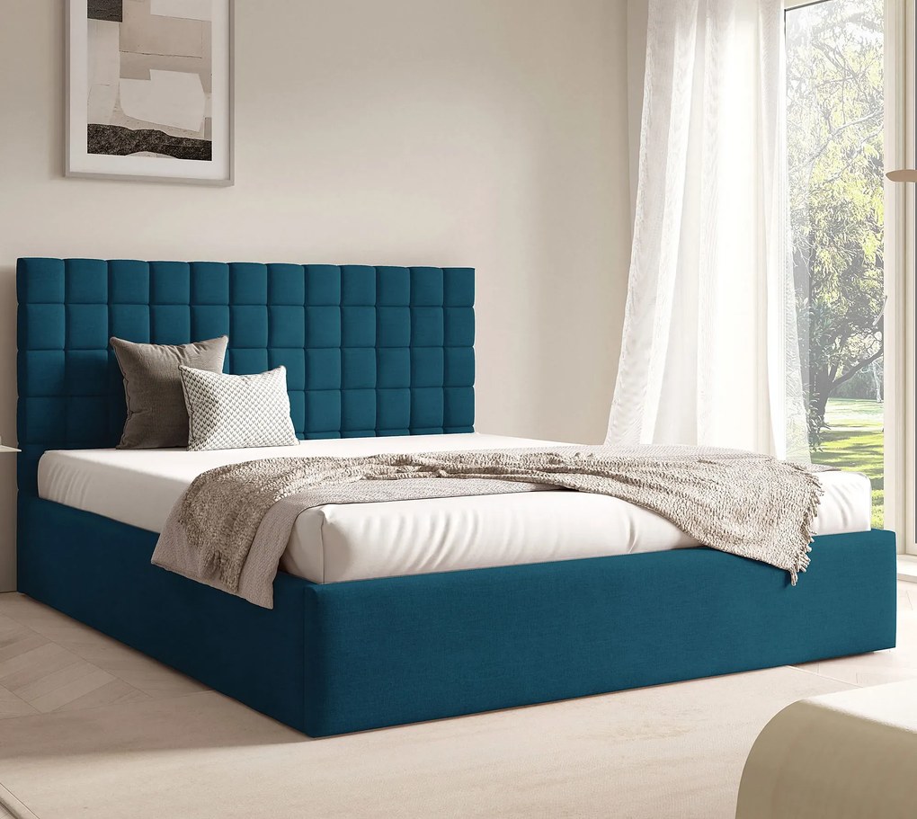 Granatowe nowoczesne łóżko 3 rozmiary L7-B36