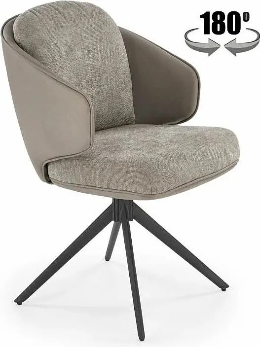 Krzesło tapicerowane K554 szare obracane