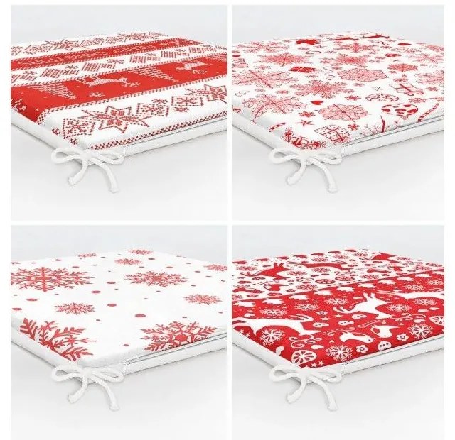 Poduszki na krzesła ze świątecznym motywem zestaw 4 szt. 40x40 cm Snowflakes – Mila Home