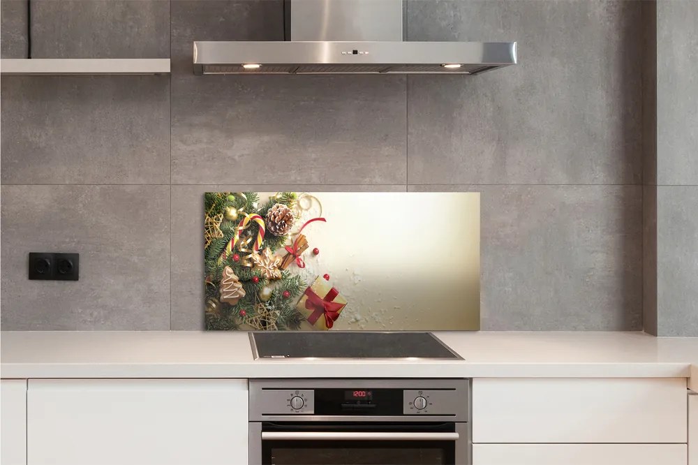 Panel szklany do Kuchni Zimowa Kompozycja z Piernikami