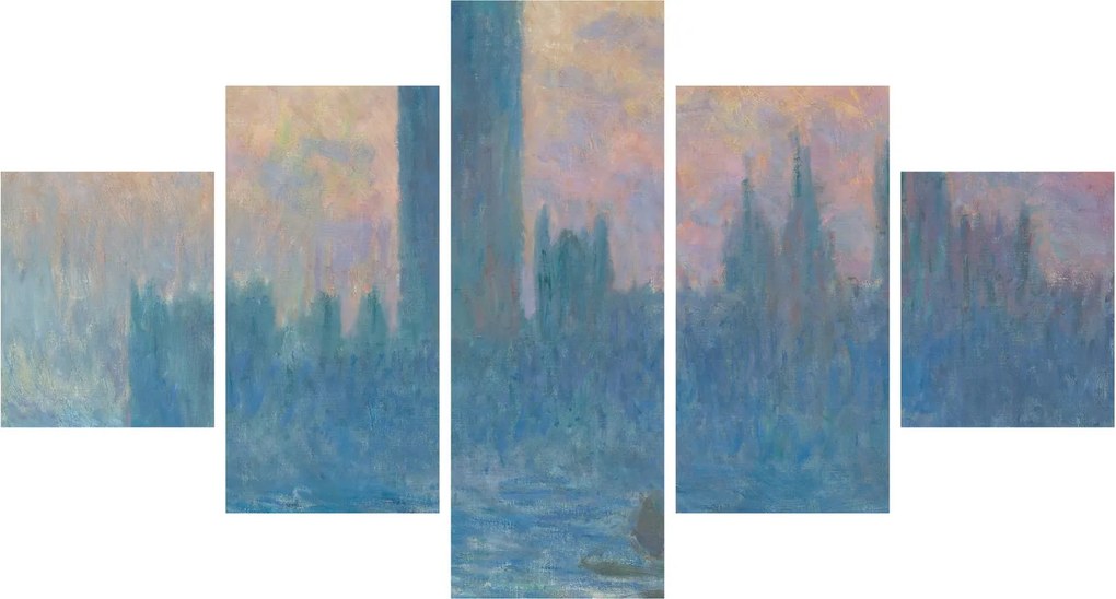 Obraz - Claude Monet, The Houses of Parliament, Sunset, reprodukcje (125x70 cm)