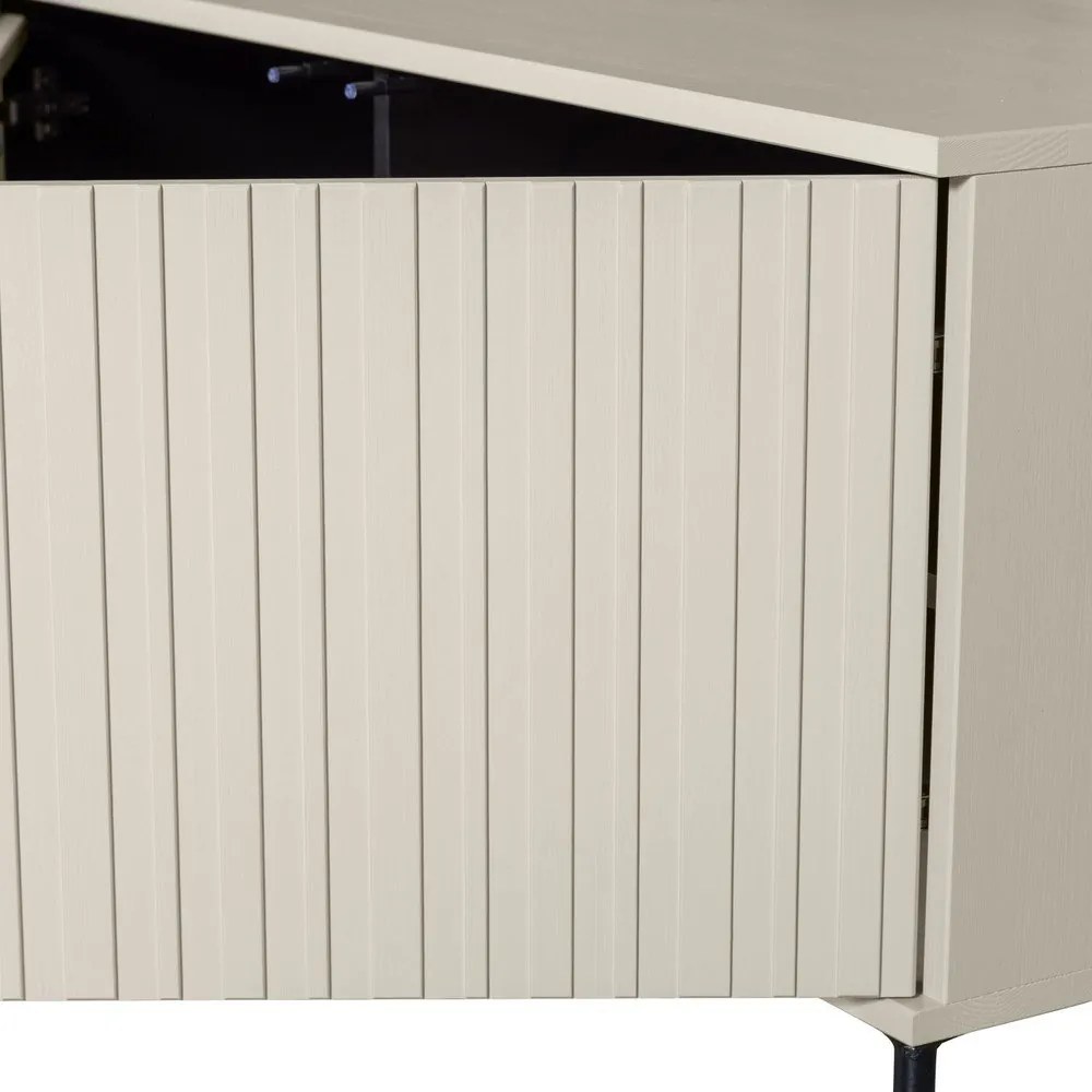 Jasnoszara szafka pod TV z litego drewna sosnowego 150x56x44 cm New Gravure – WOOOD