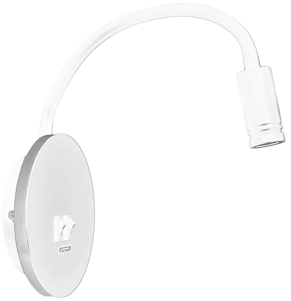 Lampka nocna, biała BASE 8W+2W WHITE, na kole