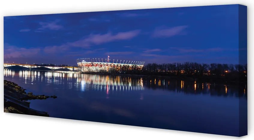 Obraz drukowany na płótnie Most i Stadion Narodowy Nocą
