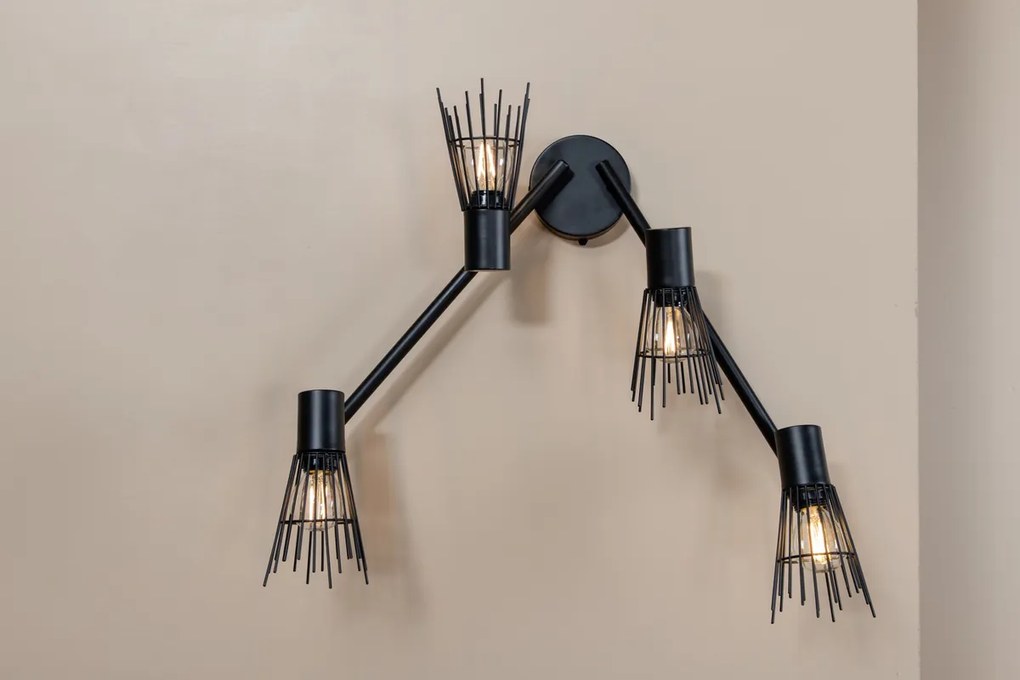 Designowa lampa ścienna PICO, czarna