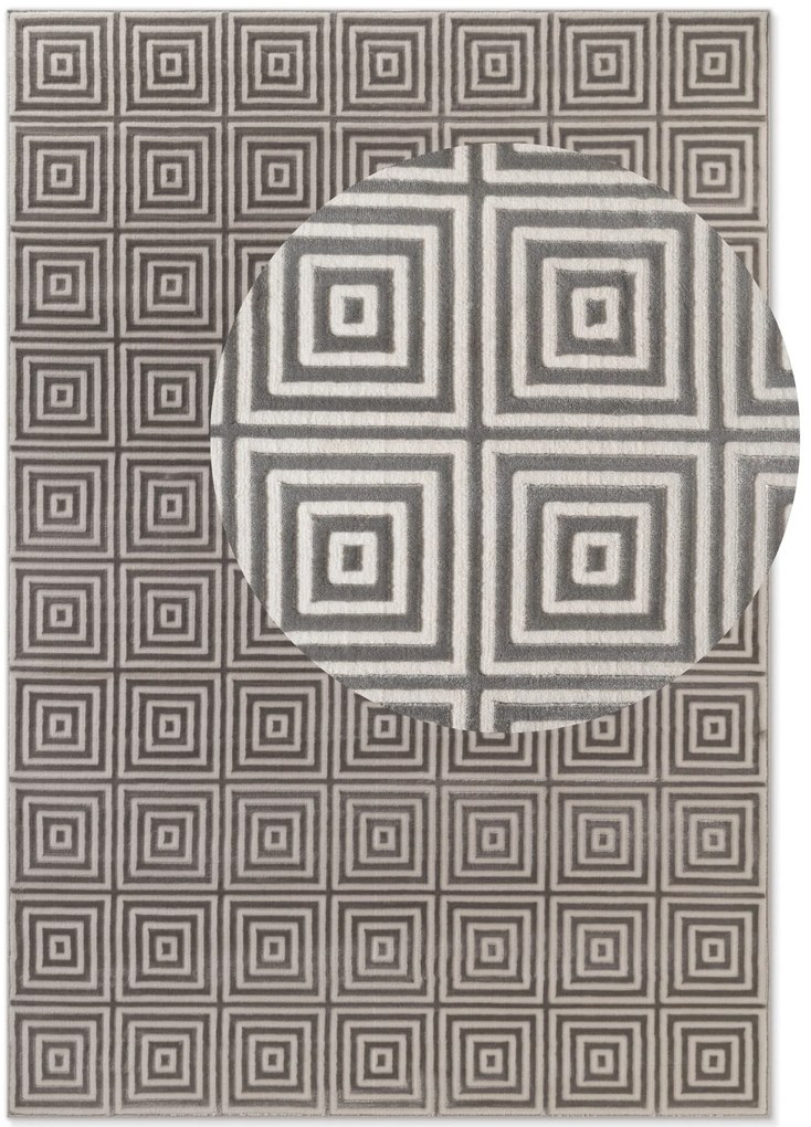 Dywan nowoczesny Perles Romby szaro-białe 200 cm x 280 cm