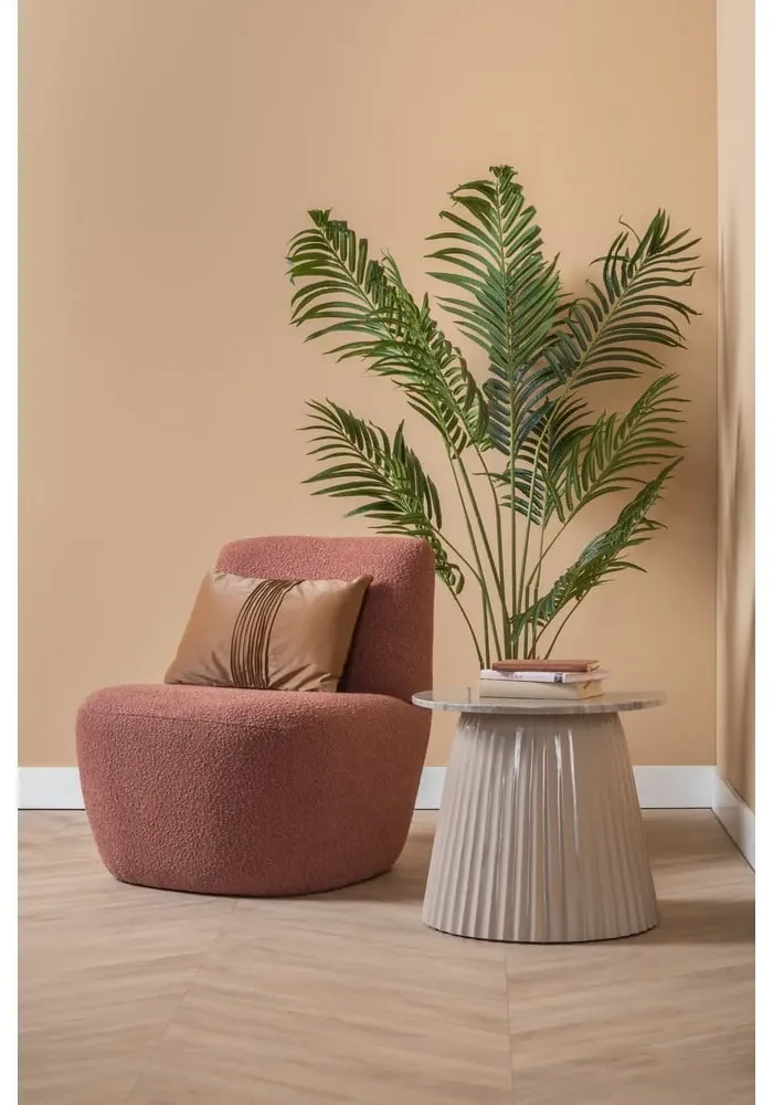 Różowy fotel z materiału bouclé Ada – Leitmotiv