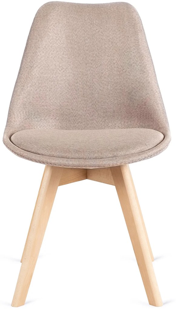 Zestaw Stół Okrągły Rozkładany HARRY 102-142 cm Dąb Artisan i 4 Krzesła NEVEL Beżowe Skandynawskie