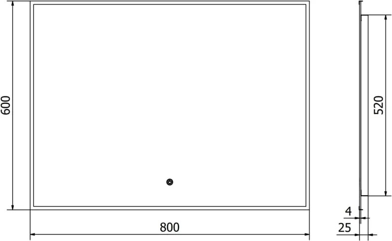 Mexen Erma lustro łazienkowe podświetlane 80 x 60 cm, LED 6000K, antypara, rama czarna - 9814-080-060-611-70