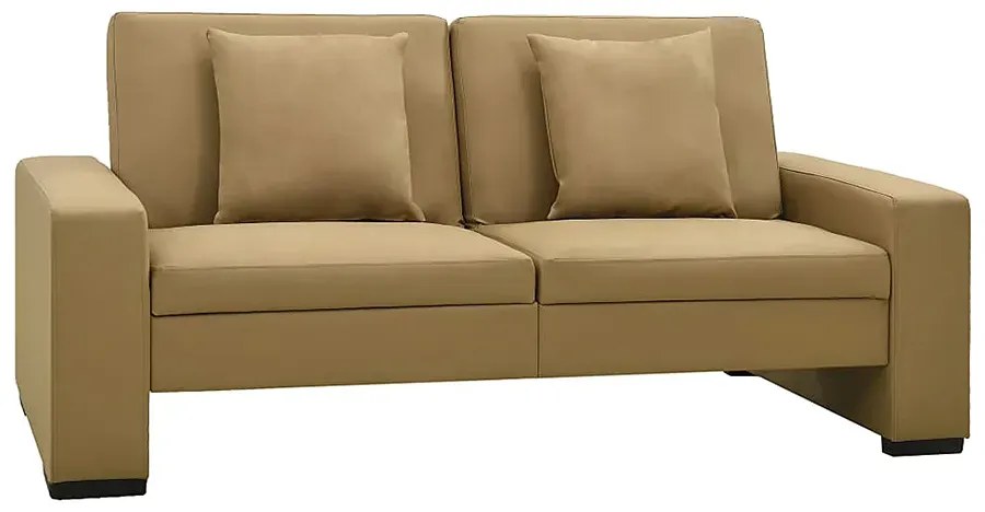 Dwuosobowa rozkładana sofa z ekoskóry cappuccino - Arroseta 2S