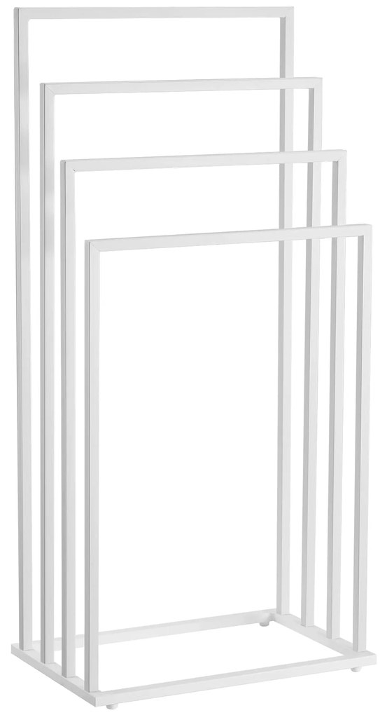 Stojak na ręczniki LINESTRO metalowy z 4 ramionami 93x45cm, biały