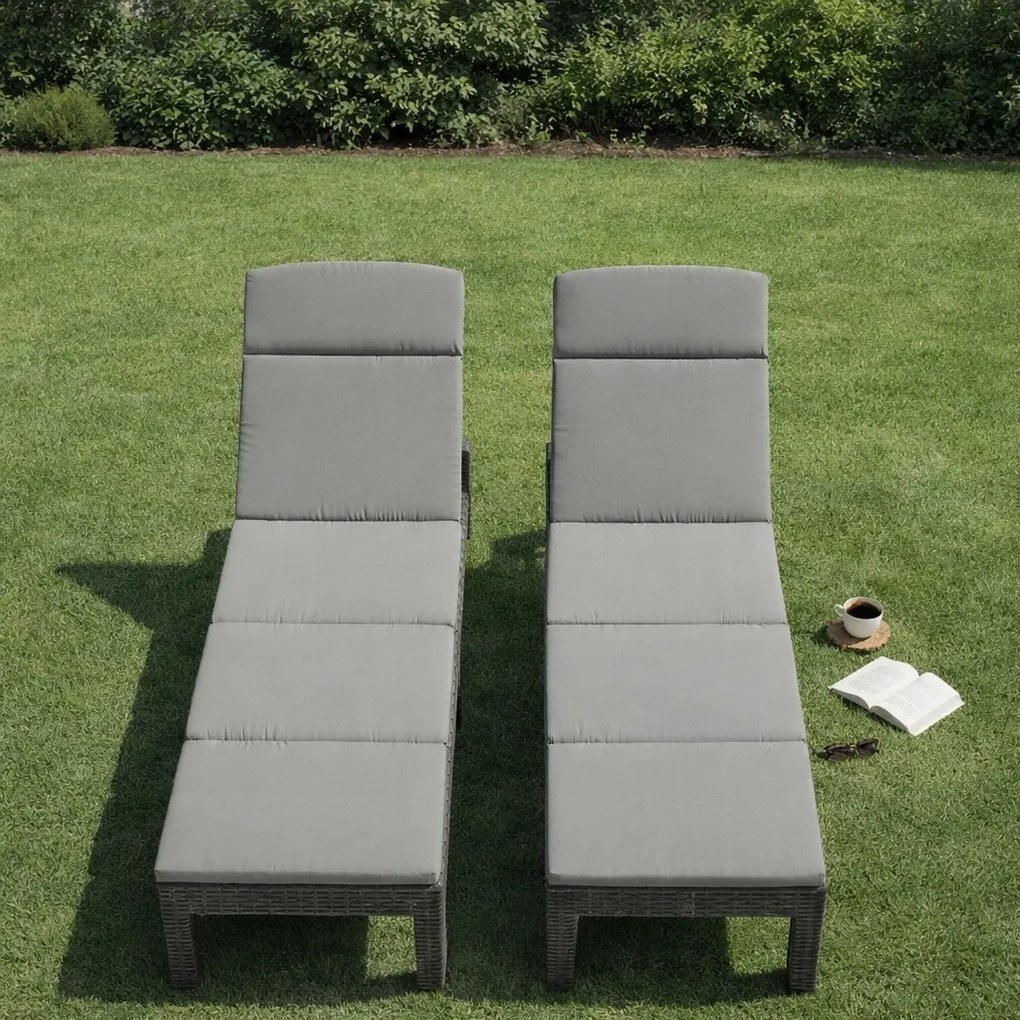 Leżak ogrodowy basenowy Aquaris SL-01C z poduszką, składany, kolor szary