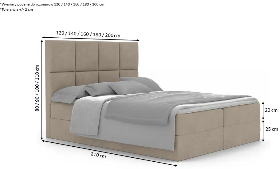 Łóżko kontynentalne MERLI - 200x200