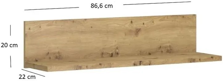 Minimalistyczna Półka Na Ścianę Dąb Artisan R4-W29