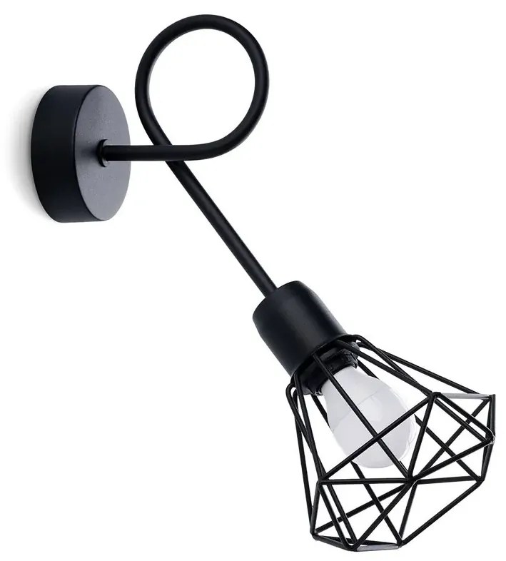 Czarny druciany kinkiet industrialny - 17X A147 R4-K21