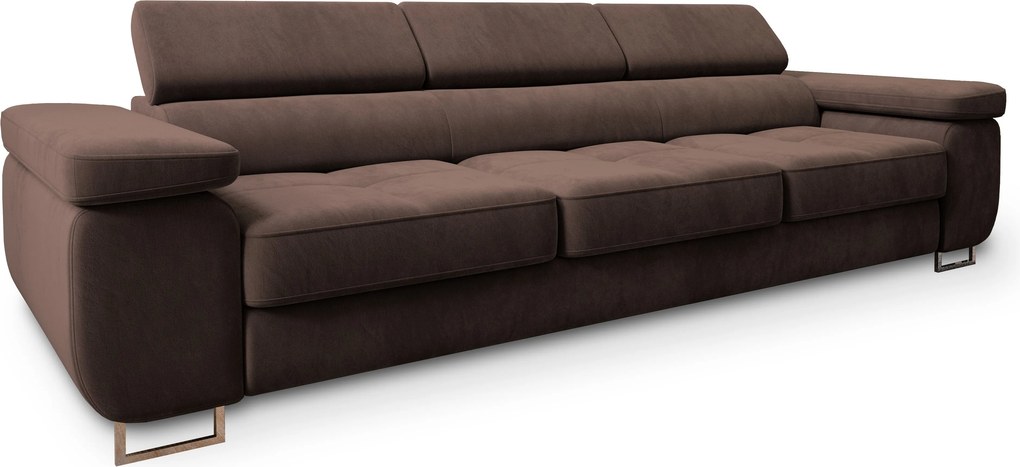 Masseno Sofa MOSINE z funkcją spania, Rozkładana sofa - Brązowy, MONOLITH 29