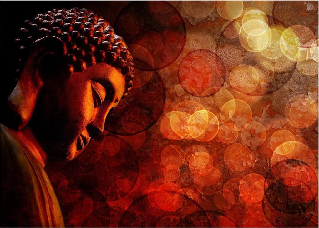 Obraz - Budda w odcieniach czerwieni (70x50 cm)